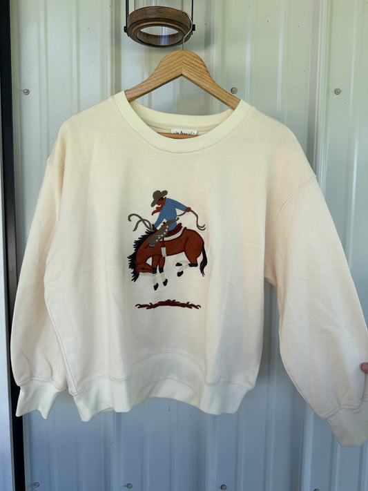 Embroidered Buckin' Horse Crew