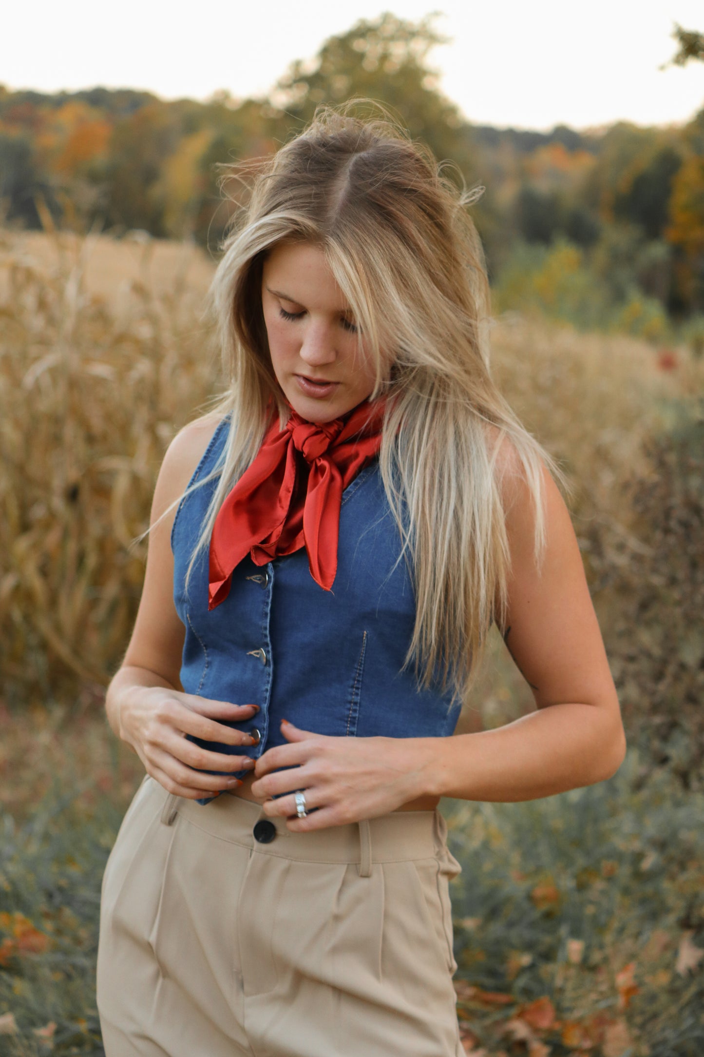 Dark Blue Denim Vest