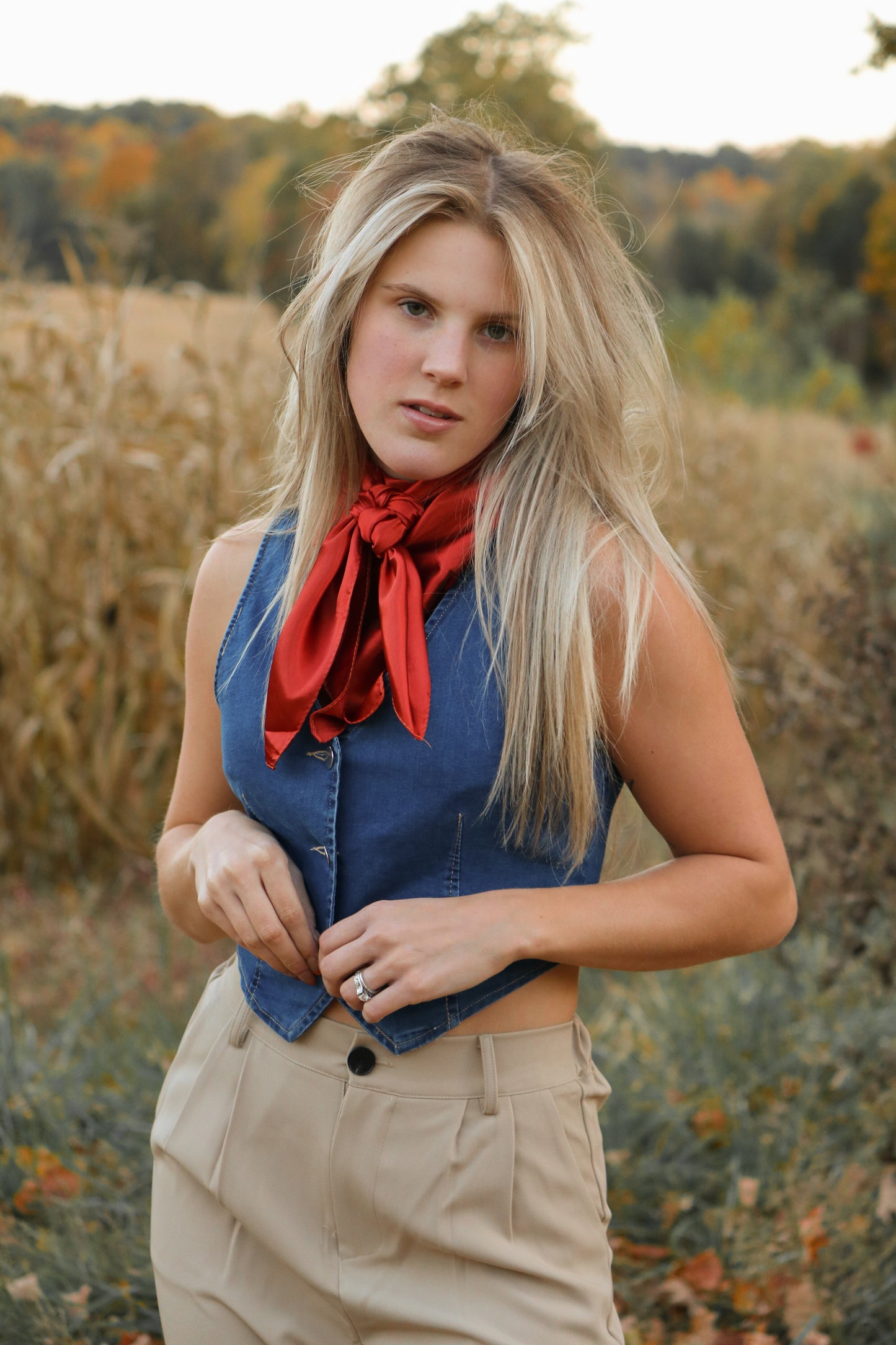 Dark Blue Denim Vest