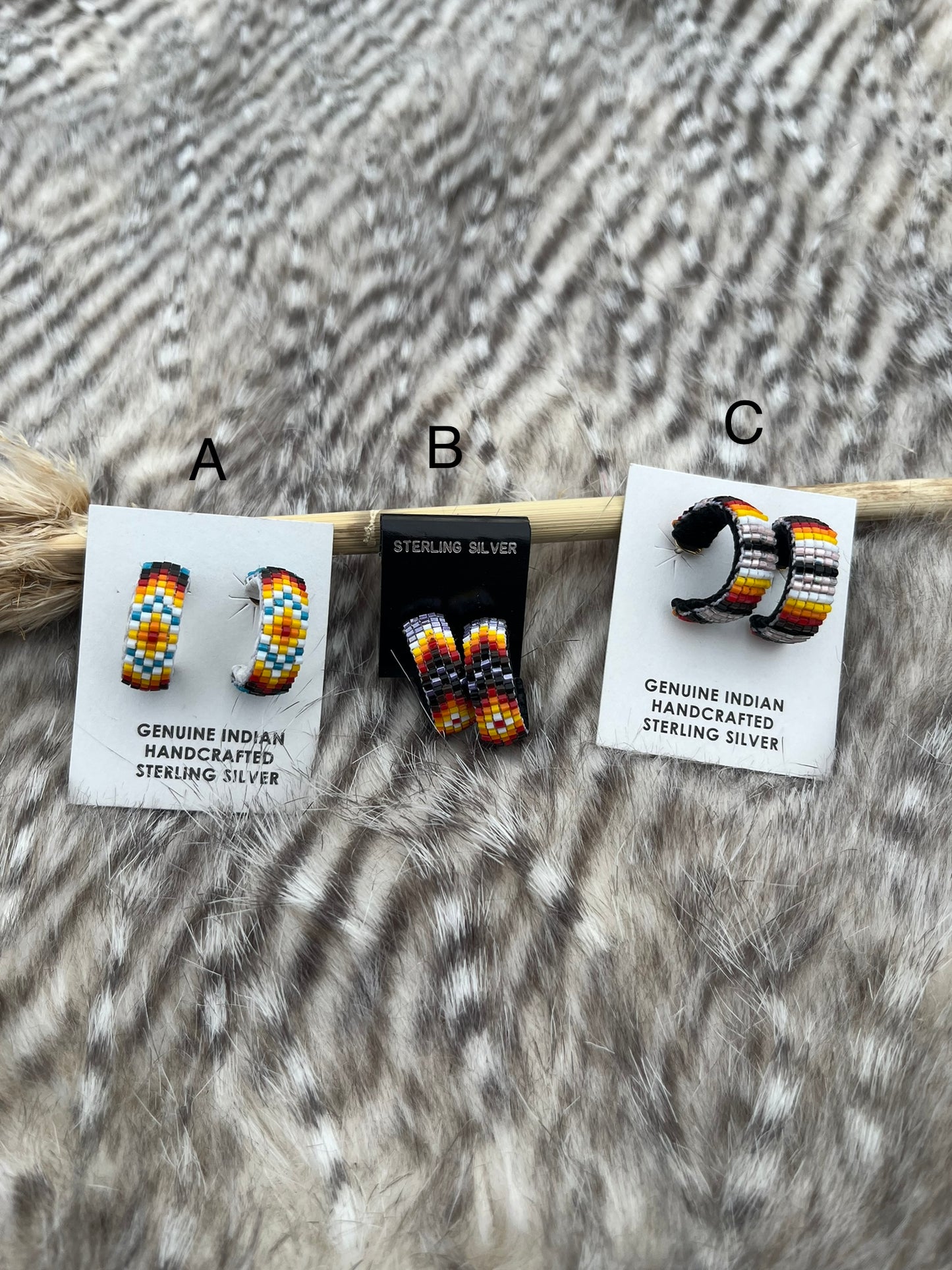 Navajo Beaded Hoop Earrings