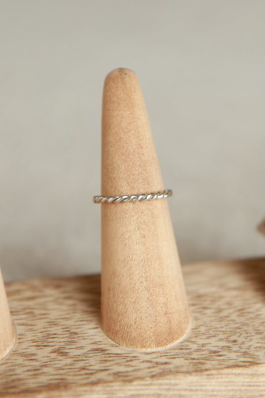 Sterling Silver Twisted Stacker Ring