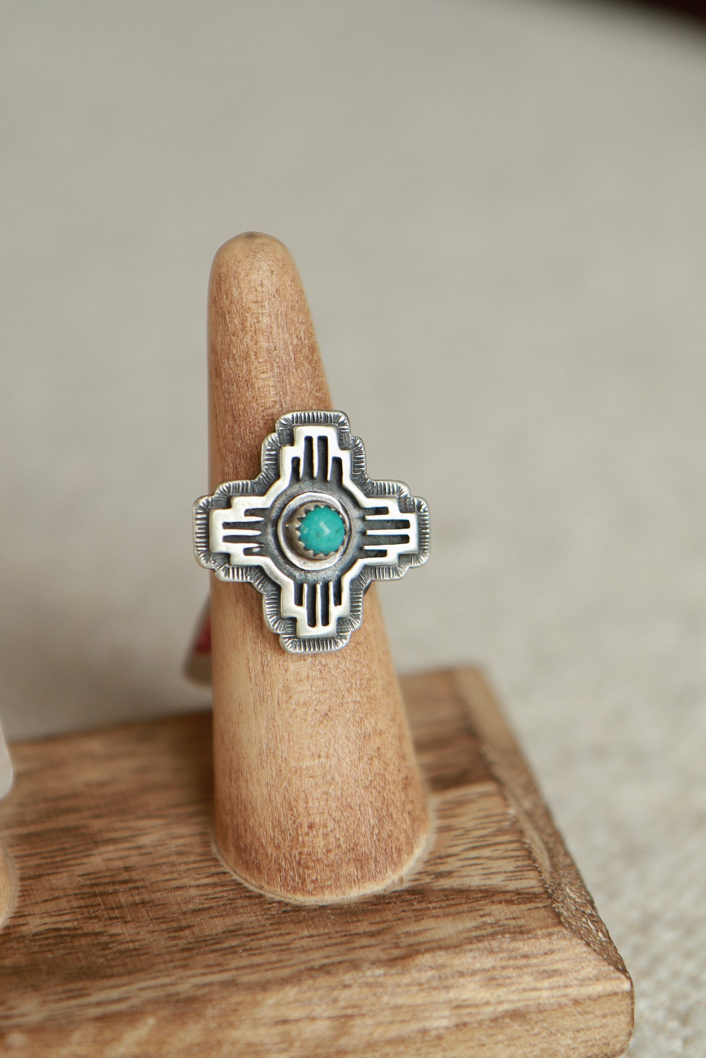 Zia Antiqued Silver Ring