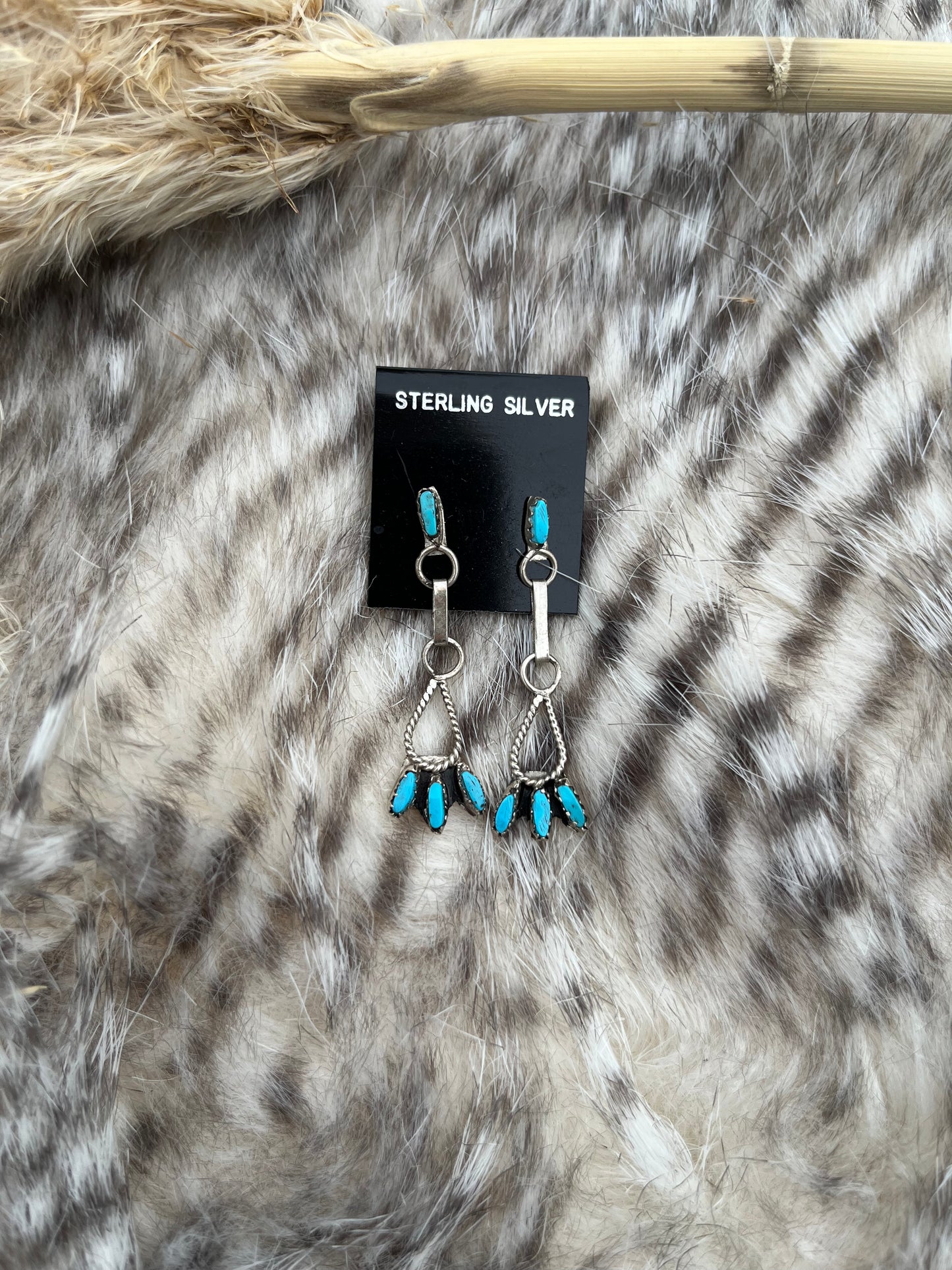 Zuni Needlepoint Dangle Earrings