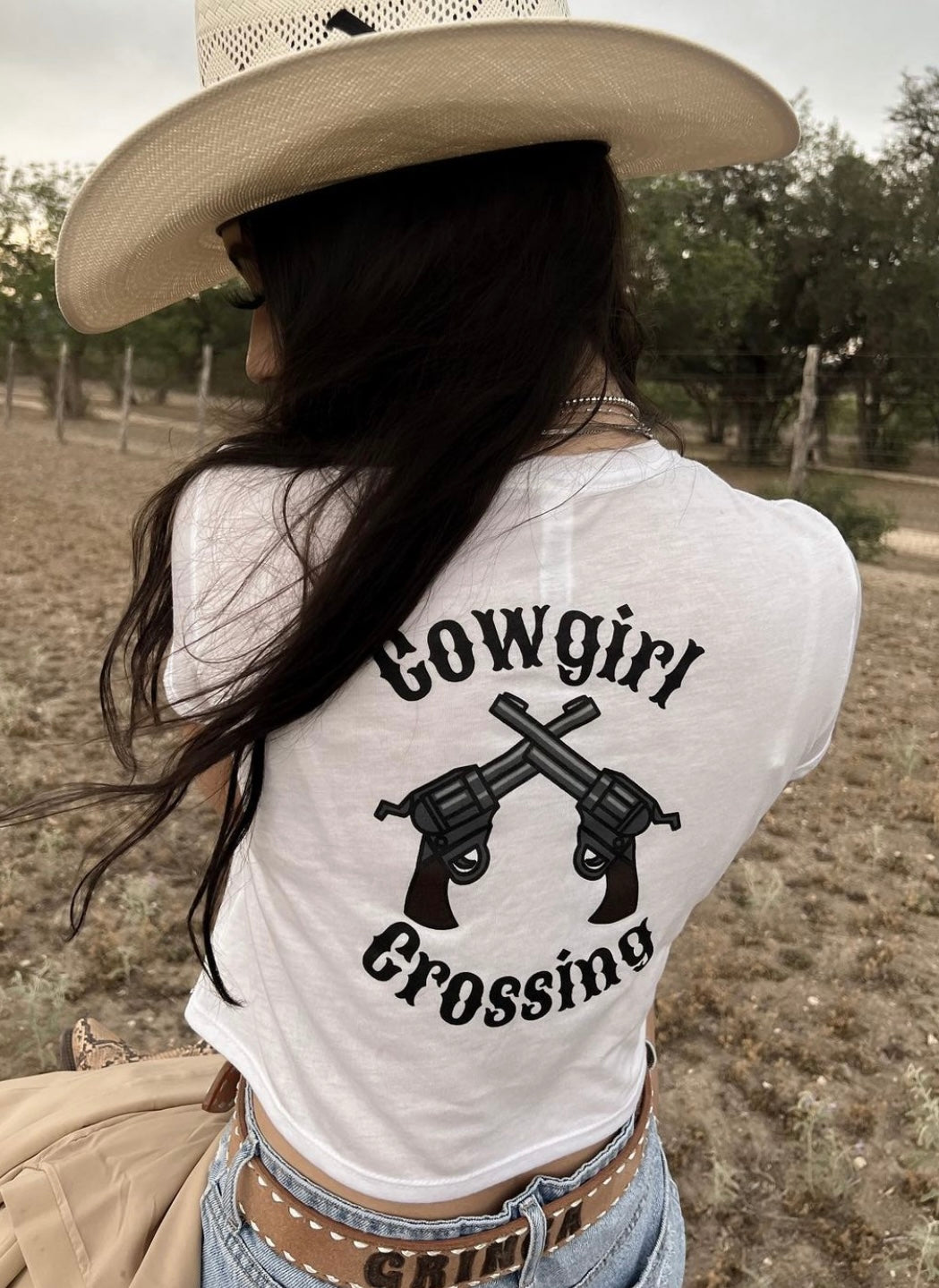 Cowgirl Crossing Cropped Tee